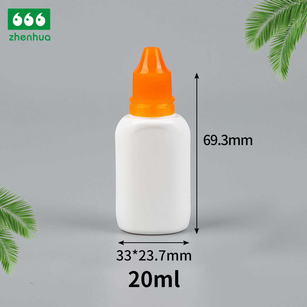 20ml/35ml Plastic HDPE/LDPE Mini External Medical Liquid/Reagent Squeezable Oval Bottle