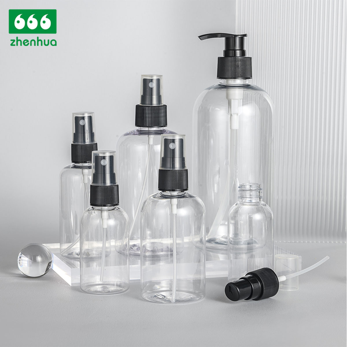 60ml/100ml/120ml/250ml/500ml Dark Blue/Amber/Clear PET BOSTON Round Sterilizing Alcohol Packaging Spray Bottle