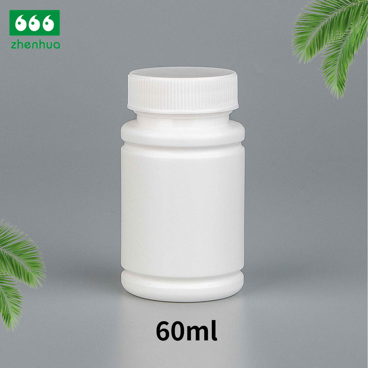 60CC 2OZ Milky Plastic HDPE Mini Household Chemicals Jars with Plastic PE Ribbed Screw Cap