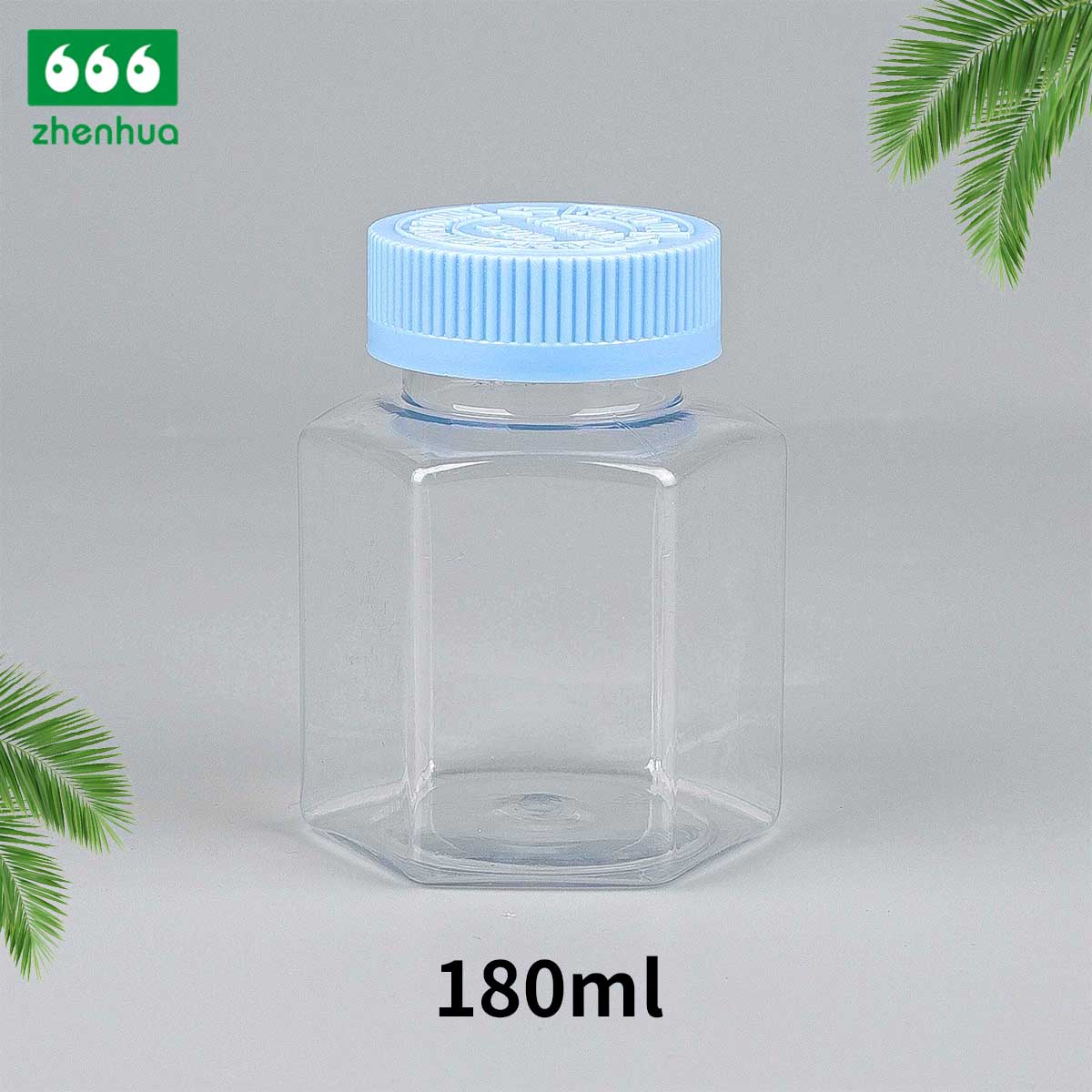 120ml 150ml 180ml 250ml Plastic PET Hexagonal Bottle Vitamin Medicinal Capsule Solid Bottle with Gold/Silver Electrochemical Aluminium Cap