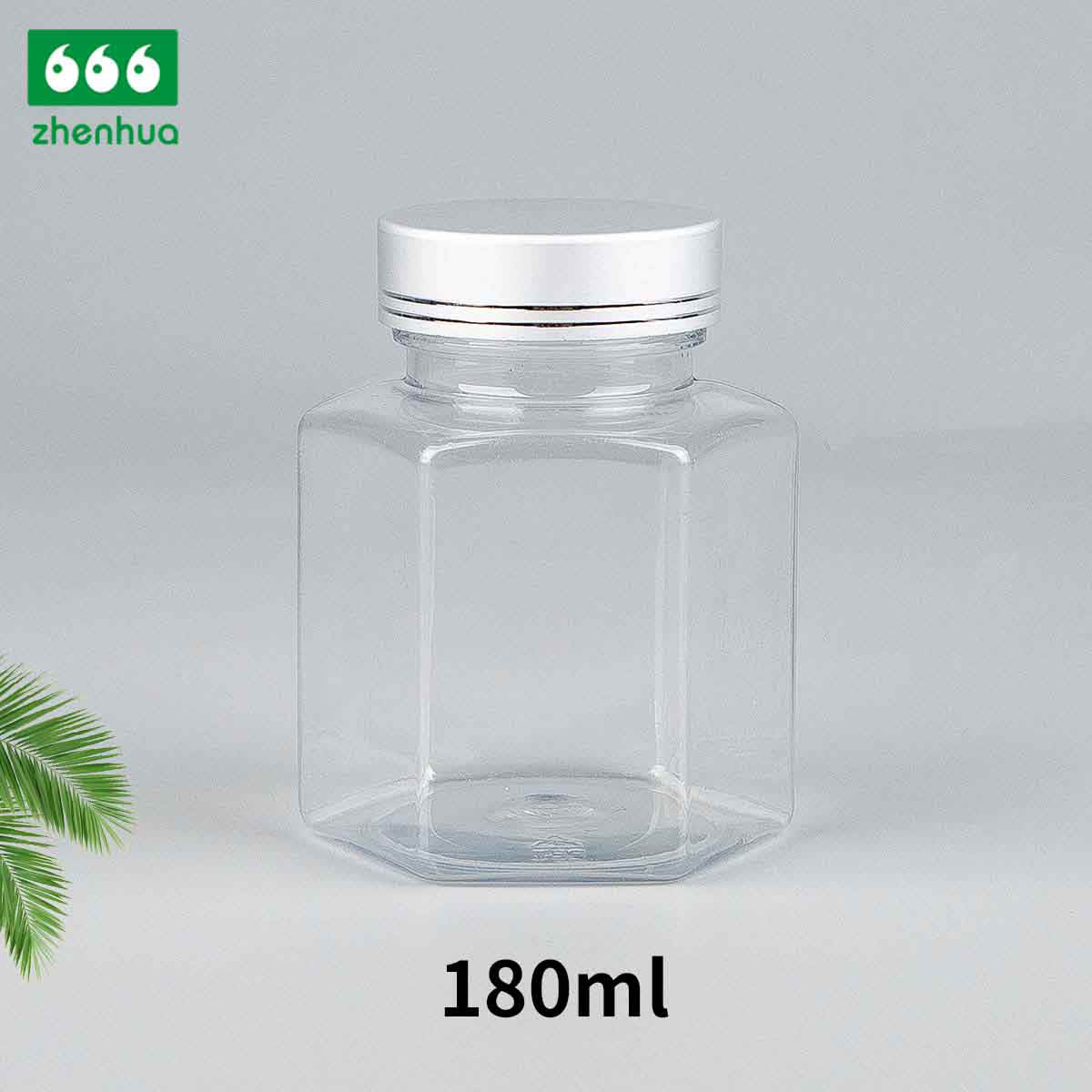 120ml 150ml 180ml 250ml Plastic PET Hexagonal Bottle Vitamin Medicinal Capsule Solid Bottle with Gold/Silver Electrochemical Aluminium Cap