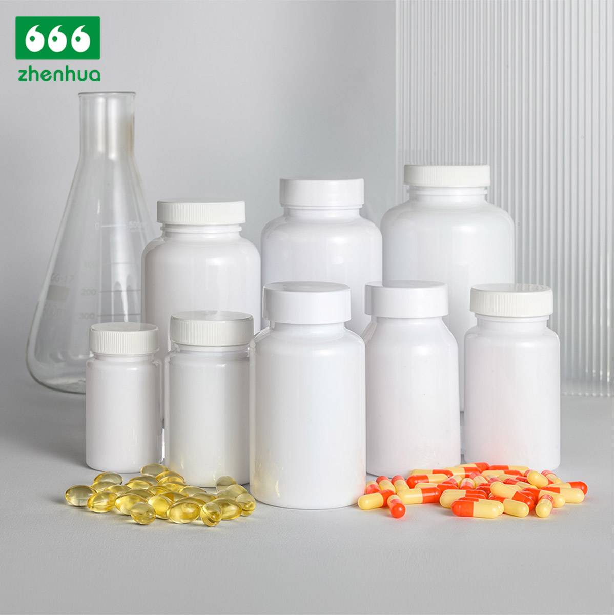 38/400 120cc 4oz Plastic HDPE Solid Granule Medicine Bottle White Round Bottle with White PE Screw Cap