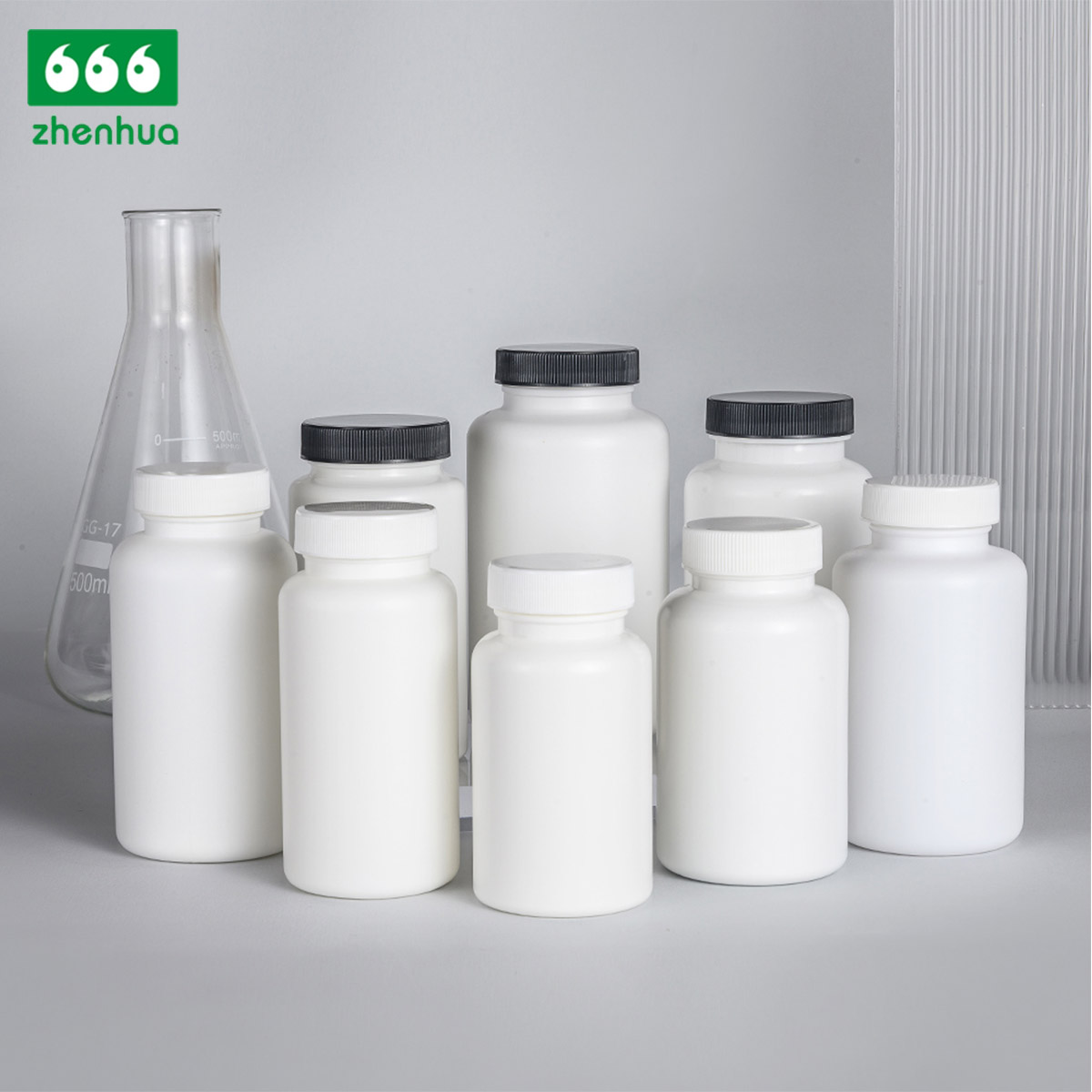38/400 120cc 4oz Plastic HDPE Solid Granule Medicine Bottle White Round Bottle with White PE Screw Cap