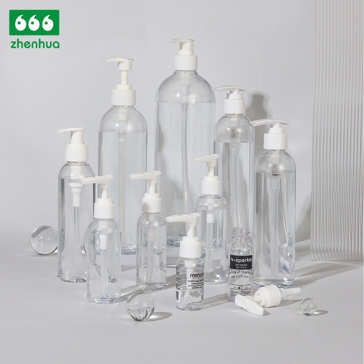 250ml Customized PET/PCR Clear Plastic Bullet Bottle with Fine Mist Sprayer