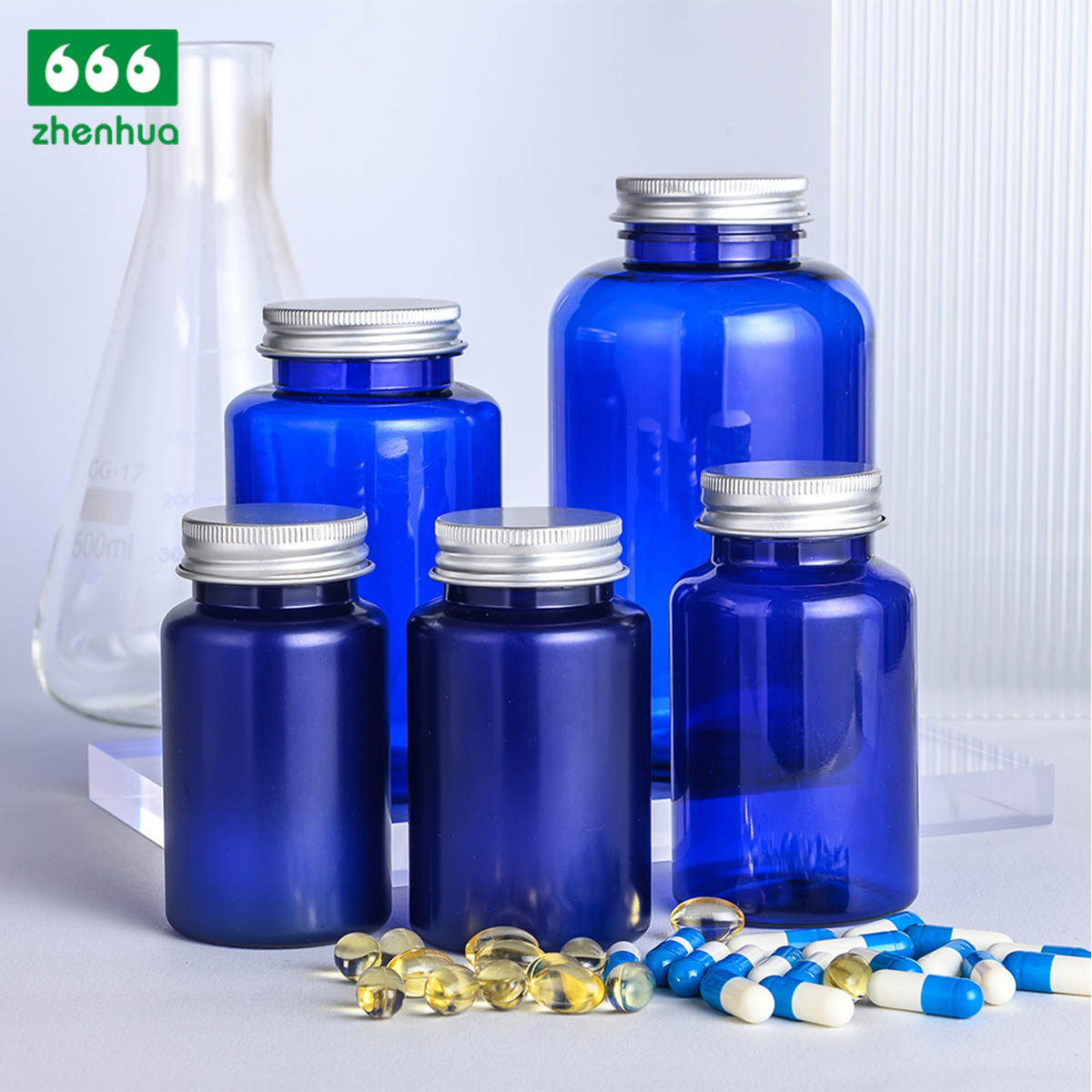 43/400 Calibre 150cc 200cc 250cc 280cc Plastic PET Amber Solid Tablet Packaging Bottle Herbal Extract Capsule Bottle