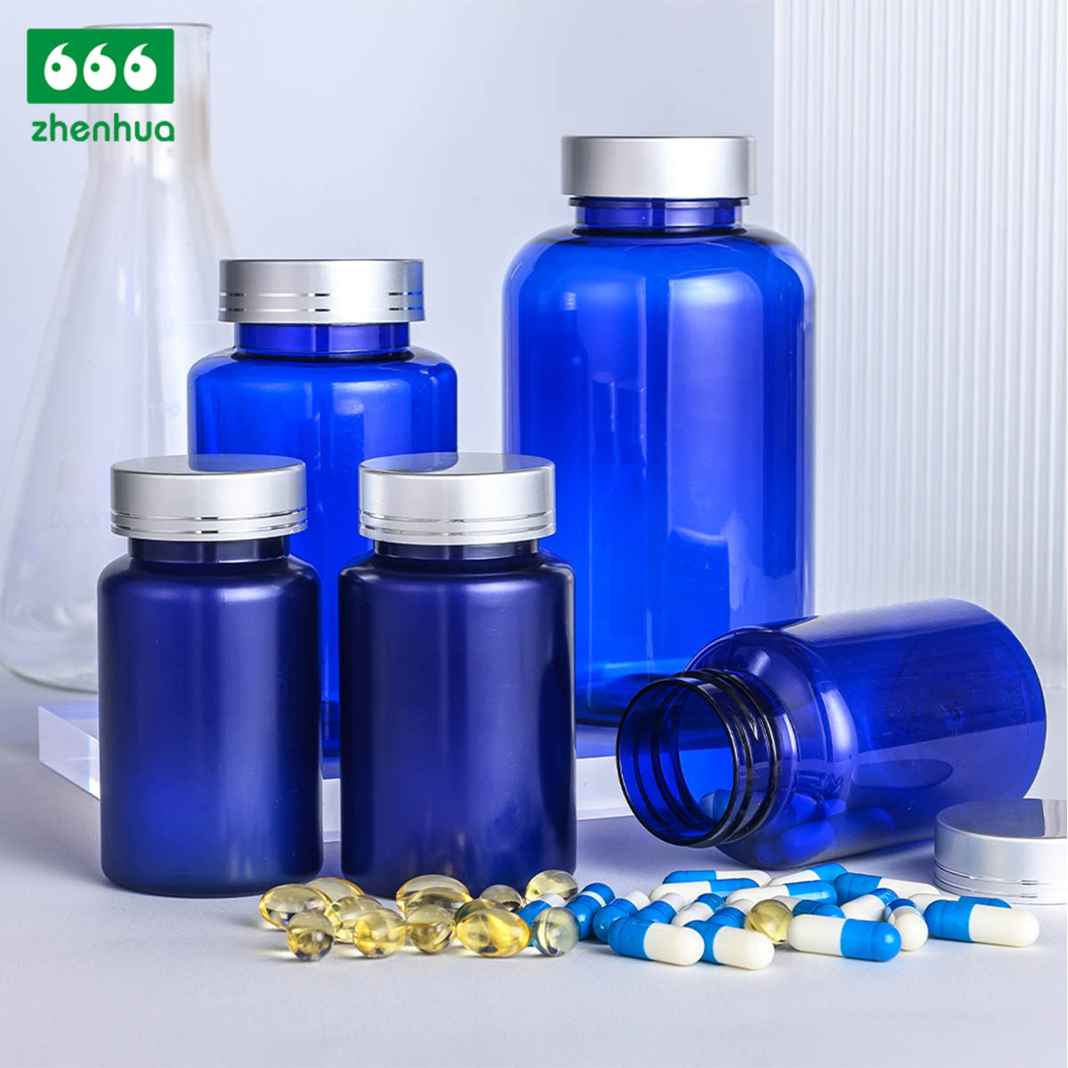 43/400 Calibre 150cc 200cc 250cc 280cc Plastic PET Amber Solid Tablet Packaging Bottle Herbal Extract Capsule Bottle